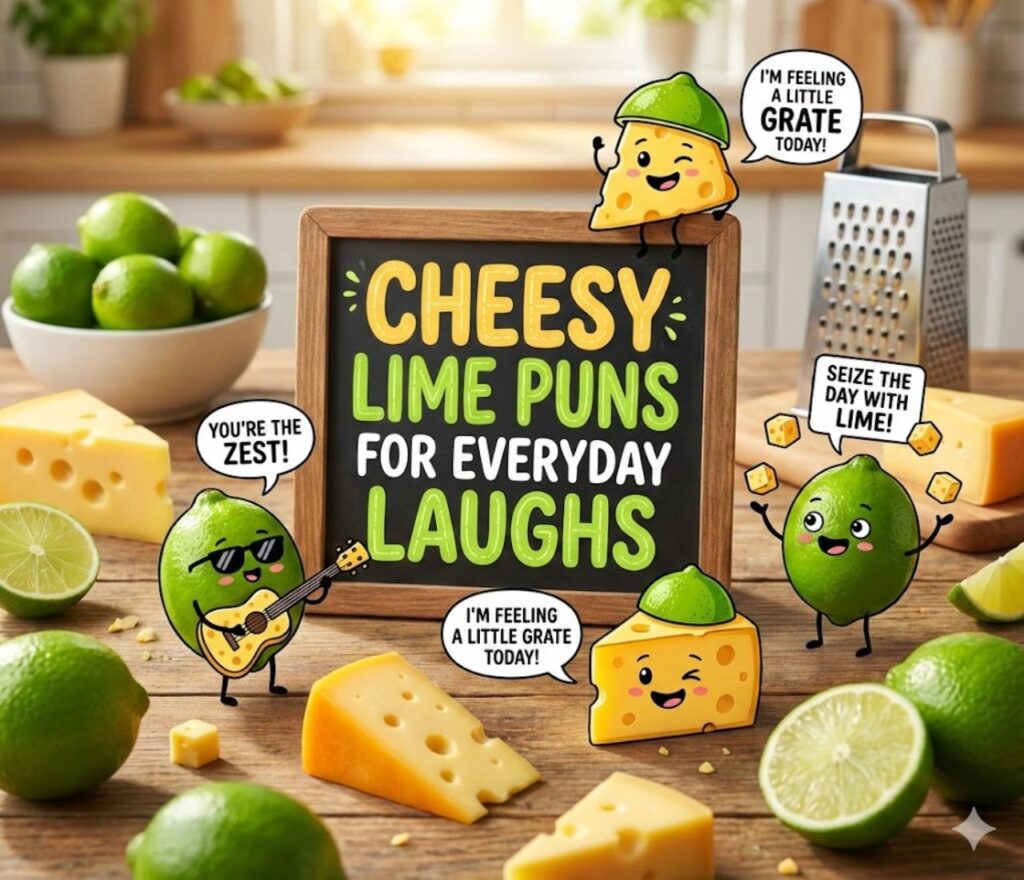 Cheesy lime puns for everyday laughs featuring zesty wordplay, citrus humor, tangy jokes, playful vibes, and refreshing, shareable smiles.