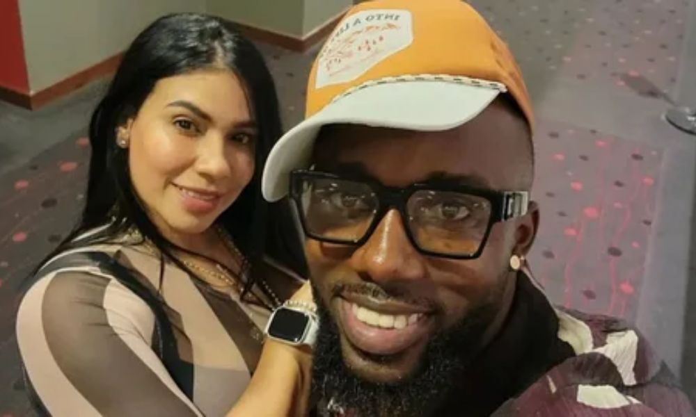 Randy Arozarena's wife, Cenelia Pinedo Blanco, at a Tampa Bay Rays game or family event.