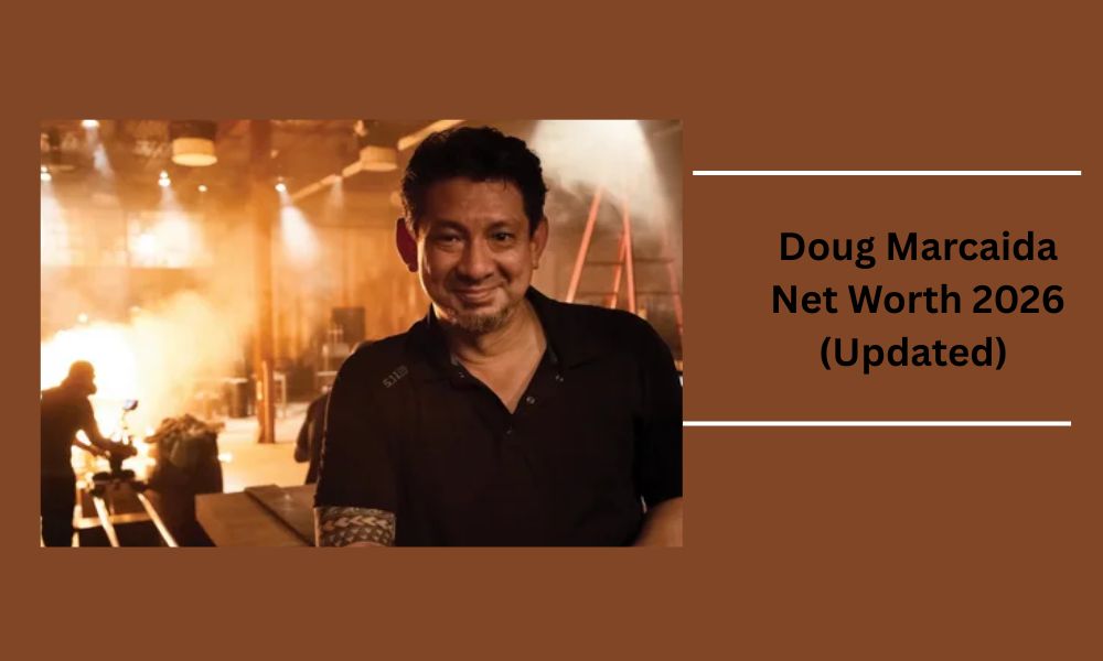 Doug Marcaida, martial artist and "Forged in Fire" judge, testing a blade. His actual net worth is private, not publicly disclosed.